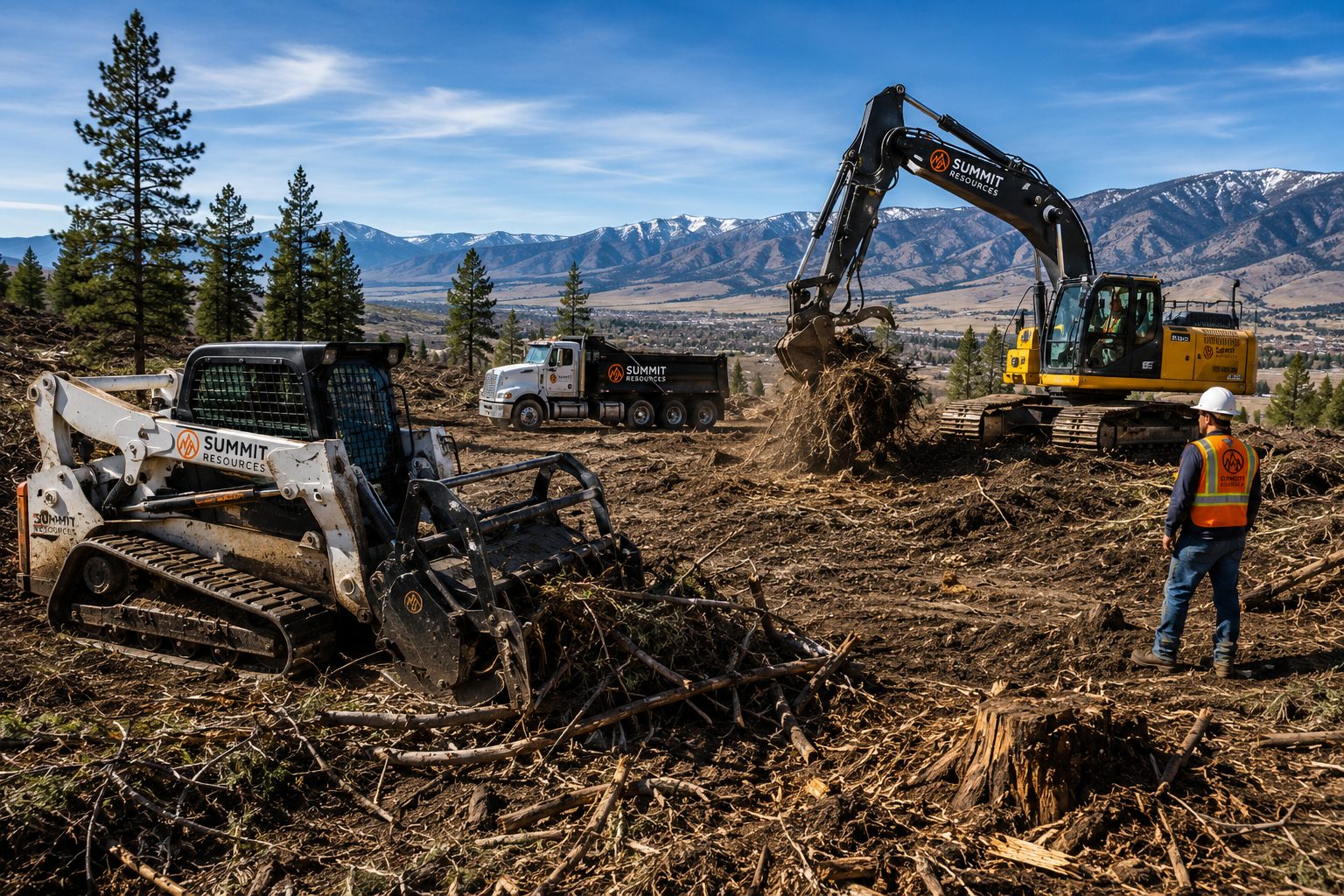Commercial lot and land clearing services preparing site for development